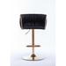 Set of 2 Bar Stools,with Chrome Footrest and Base Swivel Height Adjustable Mechanical Lifting Velvet