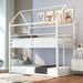 House Shaped Metal Bunk Beds with Built-in Ladder, Quality Steel Slats Support, Minimalist Style, Kids' Bedroom Furniture