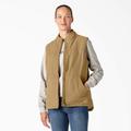 Dickies Women's Fleece Lined Duck Canvas Vest - Rinsed Nubuck Size S (FE700)