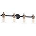 Brooklyn 33 1/2" Wide Matte Black Brass 4-Light Bath Light