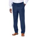 Men's Big & Tall KS Island™ Linen Blend Plain Front Dress Pants by KS Island in Navy (Size 44 38)