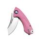 Harnds Outdoor Messer Klappmesser Sandvik 14C28N Klinge Campingmesser mit Taschenclip G10 Griff Flipper Open Camping Knife for Camping Survival, pink