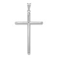 28.91mm 14ct White Gold Polished Tube Religious Faith Cross Pendant Necklace Jewelry Gifts for Women
