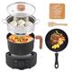 BAOSHISHAN Electric Hot Pot Mini Electric Cooker,1.8L Ceramic Non-Stick Coating Frying Pan with Steamer,Multi Electric Skillet Cooker for Stew/Ramen/Pasta/Soup, Suitable for Dorm/Travel 800W