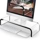 AboveTEK Premium Acrylic Monitor Stand, Custom Size Monitor Riser/Computer Stand for Home Office Business w/Sturdy Platform, PC Desk Stand for Keyboard Storage & Multi-Media Laptop Printer TV Screen