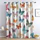 SZLYZM Butterfly Blackout Curtains, Butterflies Colorful Bedroom Curtains & Living Room Curtains 66x54 Inch 2 Panels Set, Thermal Eyelet Drapes Decorative Patterned Window Treatments 54 Drop