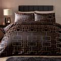 Soiree - Bardon - Jacquard Duvet Cover Set - Double Bed Size in Black