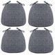 (Set Of 1/2/4/6) Dining Room Chair Cushions With Ties, Kitchen Chair Pads With Zipper, Durable Soft Horseshoe Seat Cushion, Non-slip Breathable Cushions - 41x43cm/16x17inch (Color : Dark gray, Size