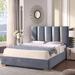 Everly Quinn Geun Bed Upholstered/Velvet in Gray | 50.2 H x 65.5 W x 87.5 D in | Wayfair 20D9672D553F41EC8408EA5377CE3E99