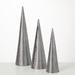 The Holiday Aisle® 20"H, 16"H & 14.25"H Silver Cone Tree Set Of 3, Christmas Decor; Silver Plastic | 14.25 H x 4.25 W x 4.25 D in | Wayfair