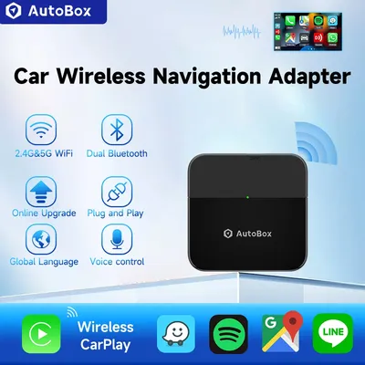 AutoBox sans fil CarPlay Spotify Car AI Box Plug and Play WiFi 5.8G Connexion automatique pour