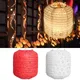 Lanternes LED en Papier Rouge et Blanc Lampions Chinois en Boule de Papier pour Décoration de ixde