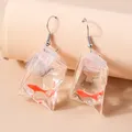 Boucles d'oreilles poisson poisson rouge pour femmes boucles d'oreilles pendantes douces sac à eau