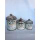 Vintage French Herb Enamel Storage Pots, Vintage Kitchen Canisters/Tins/Jars, Rustic Farmhouse Decor, Country Cottage