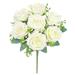 Set of 2 Cream White Artificial Elegant Rose Flower Stem Bush Bouquet 17in - 17" L x 9" W x 9" DP