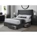 George Charcoal Upholstered 4 Drawer Queen Storage Bed