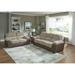 Cahab 2-Piece Set with Dual Fabric Sofa with Drop Down Table and Glider Loveseat, Bark/ Jute