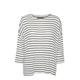 Vero Moda Women's VMBRIANNA 3/4 Pullover Boo REP L/S Strickware, Snow White/Stripes:W. Navy Blazer, S