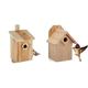 Relaxdays Nistkasten für Vögel & Nistkasten für Vögel, 32 mm Einflugloch, Vogelhaus zum Aufhängen, unbehandeltes Holz, HBT: 25x19x16 cm, Natur