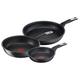 Tefal G25591 Unlimited On 3-Piece Pan Set | Pans 24/28 cm and Wok Pan 28 cm | Scratch-Resistant Non-Stick Coating | Thermal Signal | All Hobs + Induction | Easy Cleaning | Black