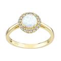 Old English Jewellers 9ct Yellow Gold Opal & Cz Halo Cluster Solitaire Ring size J to S (K)