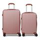 CALDARIUS Suitcase Cabin Bag & Medium | 2 Pcs Suitcase Set |3 Digit Combination Lock | Travel Bag | Luggage | Lightweight | Hard Shell | Carry-ons & Hold (Rose, Cabin 20'' + Medium 24'')