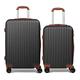 CALDARIUS Suitcase Cabin Bag & Medium | 2 Pcs Suitcase Set |3 Digit Combination Lock | Travel Bag | Luggage | Lightweight | Hard Shell | Carry-ons & Hold (Grey, Cabin 20'' + Medium 24'')