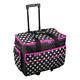 Sewing Online Large Sewing Machine Trolley Bag on Wheels, Black with White Spots & Pink Trim | 53 x 41 x 29cm | Sewing Machine Storage for Janome, Brother, Singer, & Most Machines - 006106-BLK-PINK