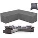 BOSKING Patio Furniture Sectional Couch Cover Grey 420D Oxford Waterproof L Shaped Garden Rattan Corner Sofa Furniture Protector Covers for Outdoor Indoor Veranda