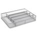 Rebrilliant Trisler Metal Flatware & Kitchen Utensils Drawer Organizer Metal in Gray | 2.15 H x 12.13 W x 8.8 D in | Wayfair