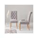 Very Home Pair Of Fabric Scroll Back Dining Chairs - Grey - Fsc® Certified