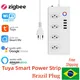 Tuya Brazil Zigbee WIFI Smart Plug Socket Smart Home Power Strip Timing SmartLife Remote Control for