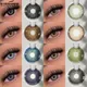 EYESHARE Natural Colored Contacts Lenses for Eyes 2pcs Brown Lenses Blue Eyes Lenses Yearly