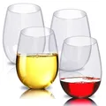 4pc/Set Shatterproof Plastic Wine Glass Unbreakable PCTG Red Wine Tumbler Glasses Cups Reusable