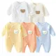 0-6M Baby Romper Solid Knitting 100% Cotton Long Sleeve One Piece Outfit Toddler Baby Boys Girl