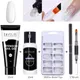 LILYCUTE 15ML Nail Gel Set With Tools Full Manicure Kit Nail Gel Set Quick Extension Nail Kit Gel