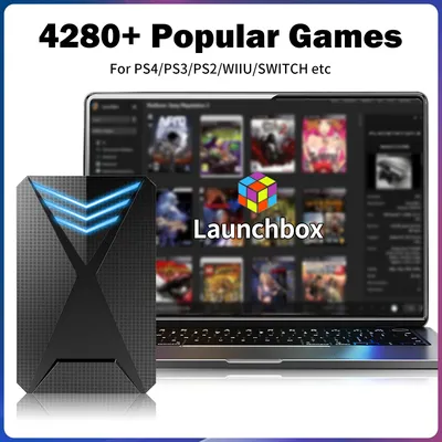 Launchbox 2TB Gaming HDD Retro Video Game Console 4200+Games for PS4/PS3/PS2/Switch/Wii/WiiU/DC 18