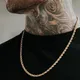 Vintage Fashion Men Ropes Long Necklace Stainless Steel Minimalist Twist Rope Chain for Men Hip-hop