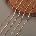 Elegant Thin Necklace For Women Girls 585 Rose Gold Color Herringbone Cuban Chain Fashion Party