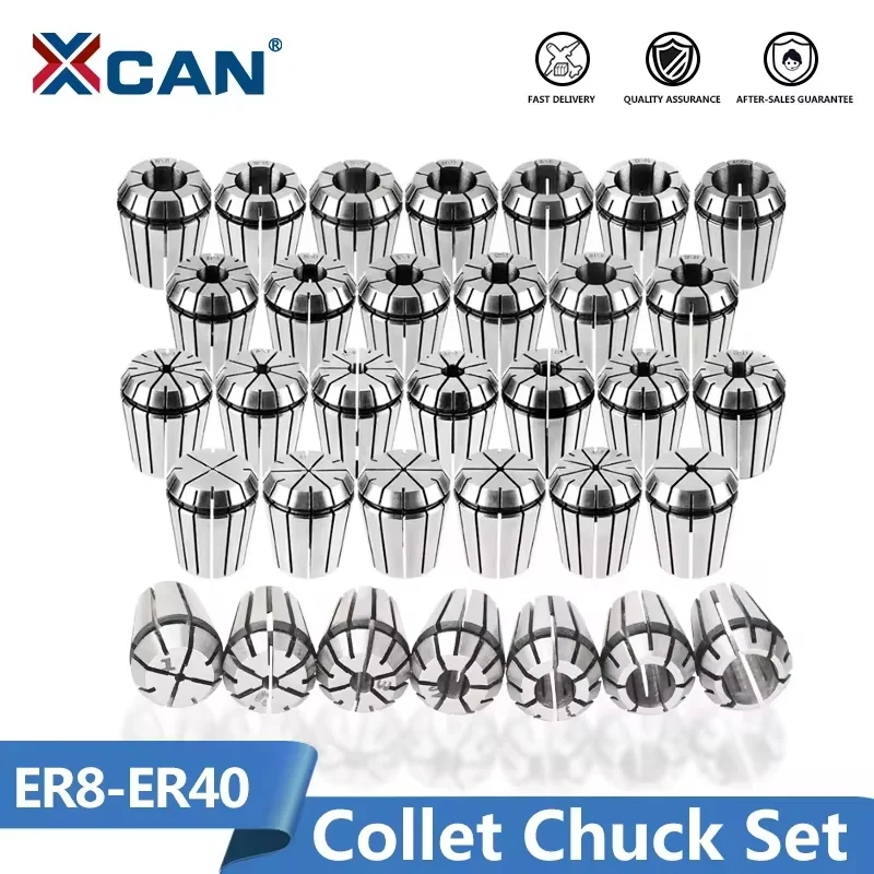 XCAN Frühling Collet Präzision Collet Chuck Set ER8 ER16 ER20 ER25 ER32 ER40 Für CNC Gravur Maschine Fräsen Drehmaschine Werkzeug halter Image