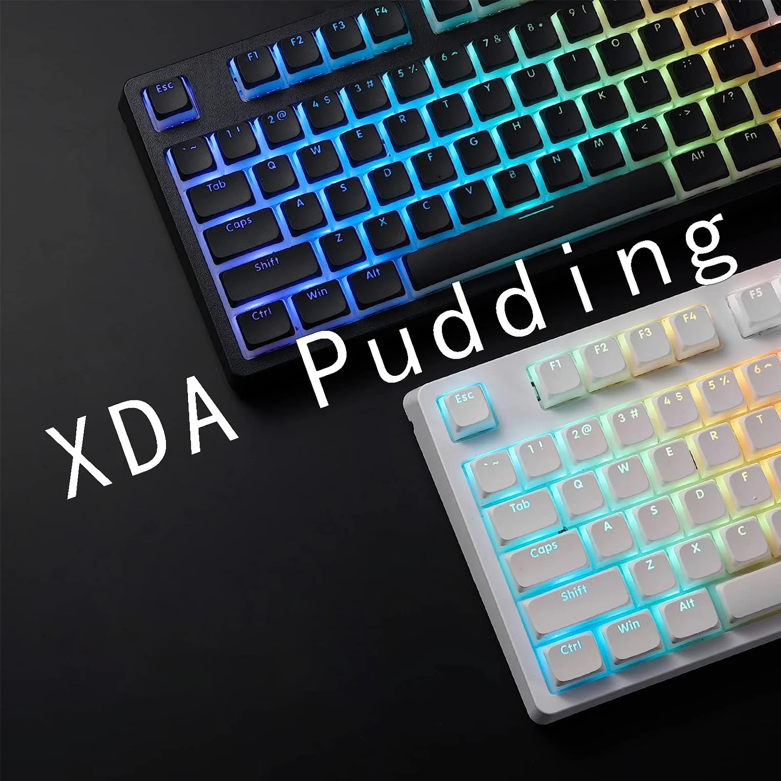 XDA Profile Pudding Tastenkappen-Set, PBT Double Shot Translucent für ISO- und ANSI-Layout 60/65/68/75/87/98/104 mechanische Tastatur Image