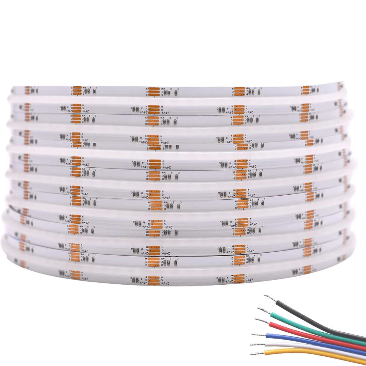 5 m COB CCT RGB RGBW RGBCCT LED-Lichtleiste 840 LEDs/m Hohe Dichte Flexible FOB COB RA90 Linear Dimmbares LED-Licht DC12V/24V