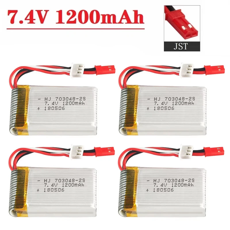 Lipo-Akku 2S 7,4 V 1200 mAh 703048 Für MJXRC X600 RC Drone Ersatzteile 2S 7,4 V Li-Ion Akku mit JST Stecker Image