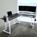 WANES Sport Warrior L-Shaped Gaming Desk, White