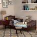 Costway Kids Toddler Wood Bed Bedroom Furniture w/ Guardrails - See Details