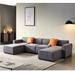 Comfortable U Shape Sectional Sofa for Living Room, 131" Modern Linen Modular Sectional Couch with Reversible Chaise & 2 Pillows
