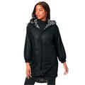 Plus Size Women's Reversible Anorak Jacket by Roaman's in Black Classic Zebra (Size 22 W)