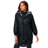 Plus Size Women's Reversible Anorak Jacket by Roaman's in Black Classic Zebra (Size 12 W)