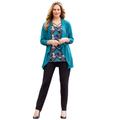 Plus Size Women's AnyWear Cascade Jacket by Catherines in Deep Teal (Size 1X)