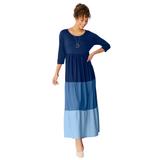 Plus Size Women's Colorblock Tiered Dress by Woman Within in Blue Coast Colorblock (Size 4X)